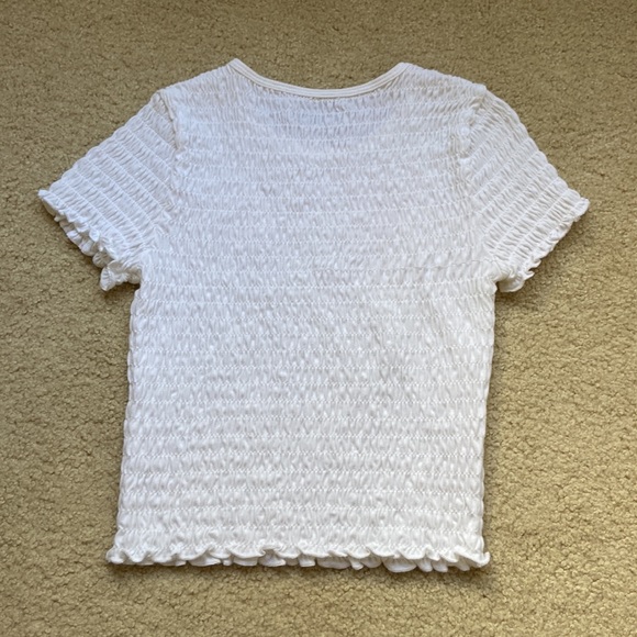 white ruched crop top - Picture 2 of 2